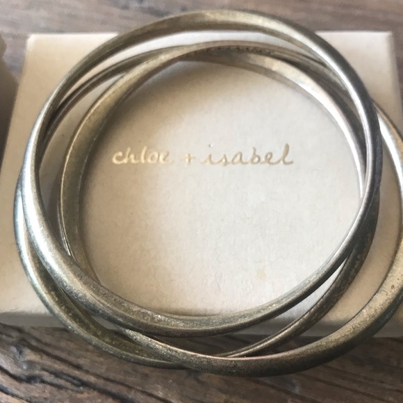 Chloe + Isabel Jewelry - Set of 3 brushed gold Tidal bangles Chloe + Isabel Jewelry - Set of 3 brushed gold Tidal bangles